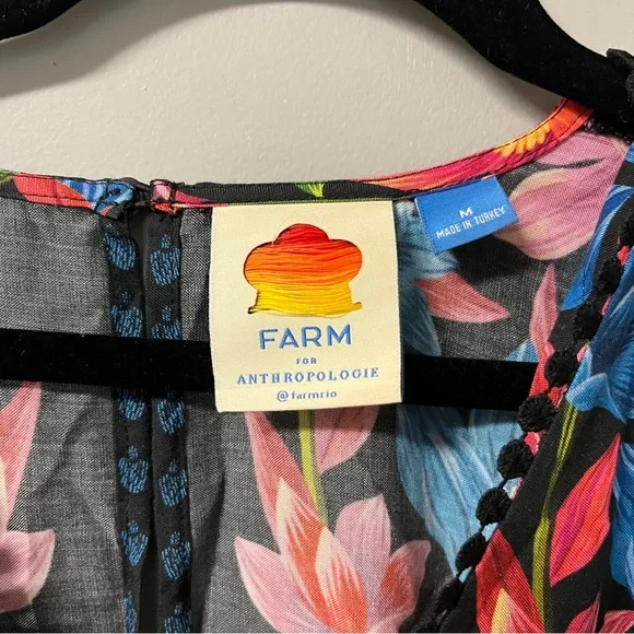 Farm Rio Floral Swim Coverup Mini Dress M - Picture 3 of 6